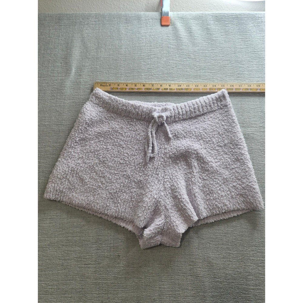 Aerie Cozy Gelato Pique Fuzzy Lounge Shorts Womens Large Purple Drawstring